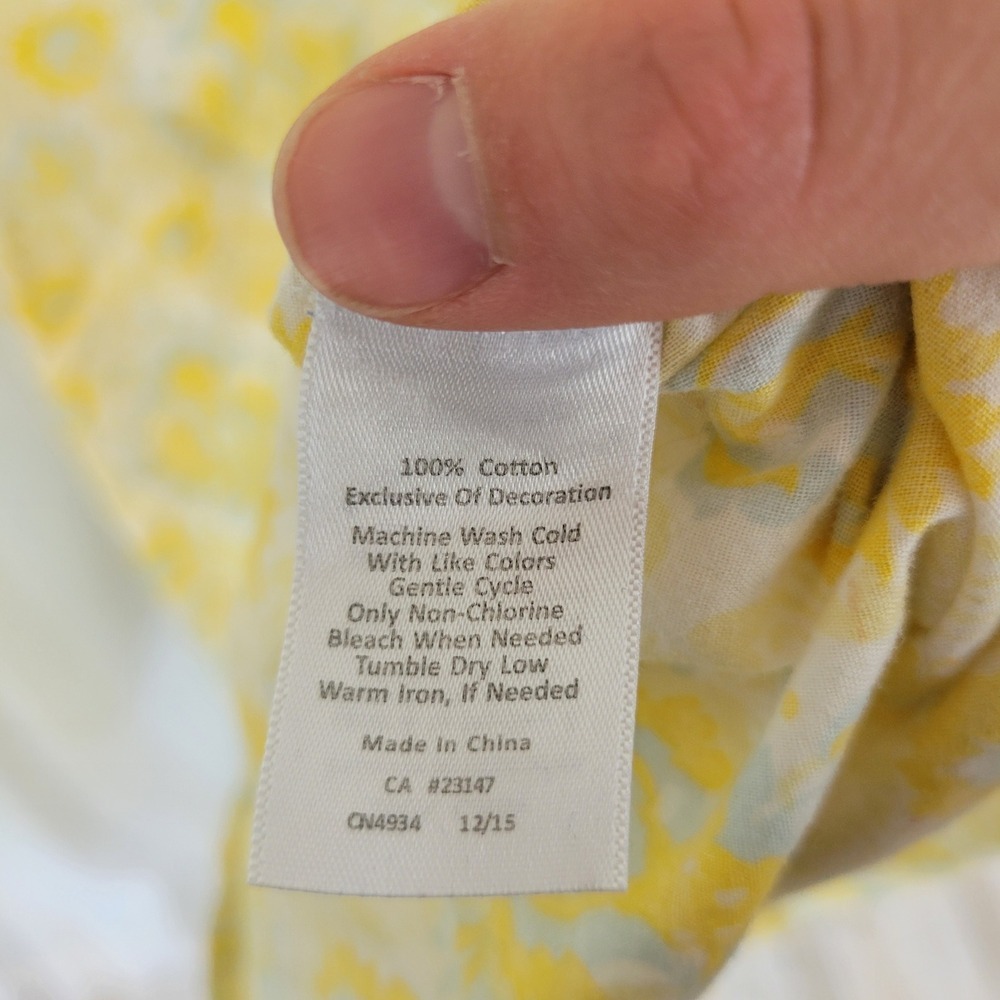 Talbots 100% Cotton Robe Pajamas Dress Set Pastel Yellow Size Large Matching - Picture 5 of 14